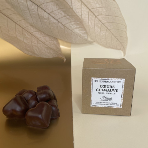 Coeurs Guimauve Vanille Noir - Hasnaâ Chocolats Grands Crus